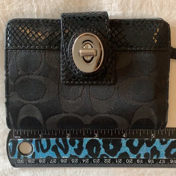 Black leather/canvas Coach wallet - Picture 11 of 11